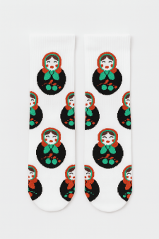 Носки женские "Матрешка", р. 35-40, белый