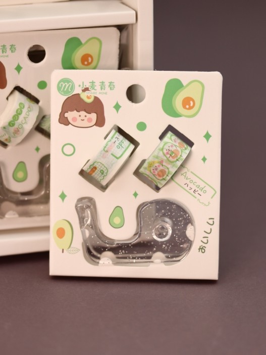 Набор декоративного скотча 2 шт. + диспенсер "Avogirl" (1.2см*3м) 