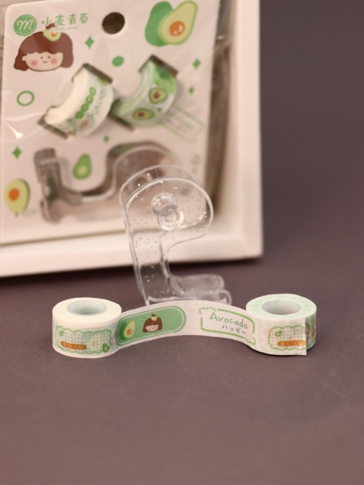 Набор декоративного скотча 2 шт. + диспенсер "Avogirl" (1.2см*3м) 