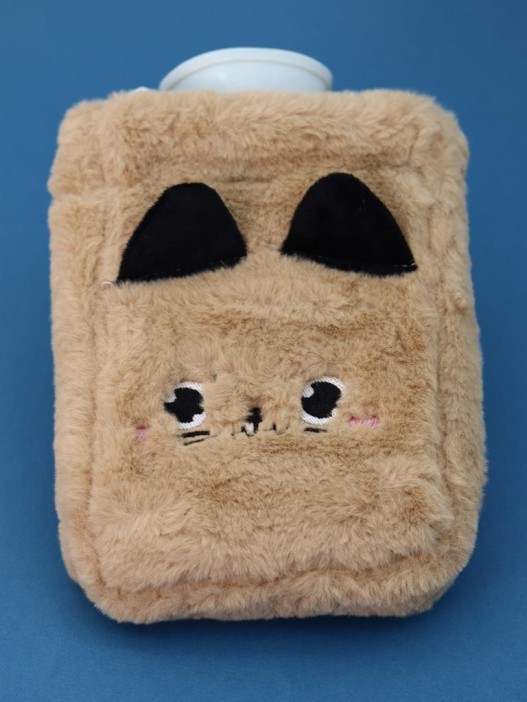 Грелка плюшевая с ремешком  &quot;Fluffy friends&quot;, cat, 400 мл (21*14 см) 