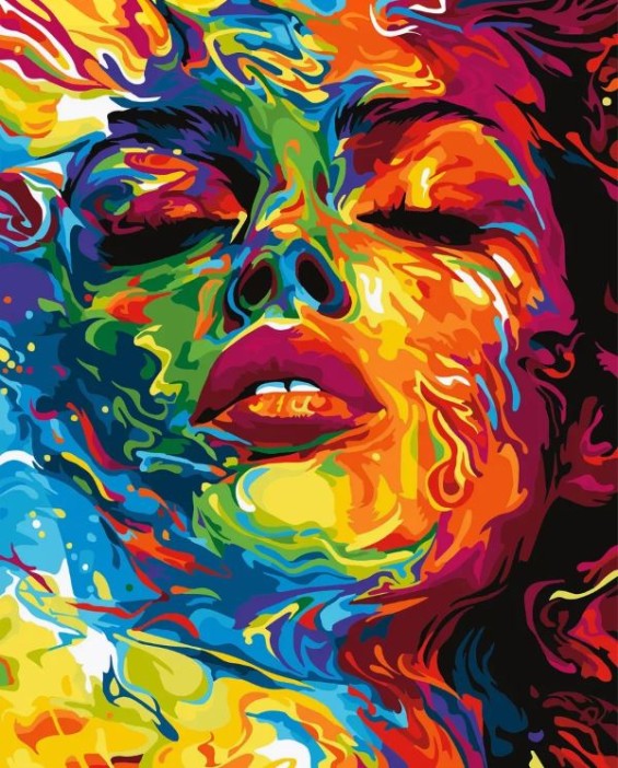 Картина по номерам 40*50 &quot;Красочный портрет&quot; (23 цвета) 