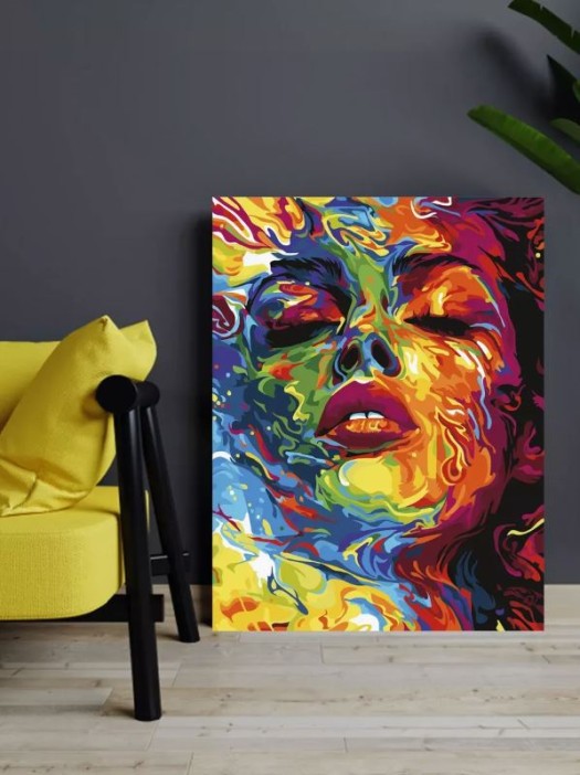 Картина по номерам 40*50 &quot;Красочный портрет&quot; (23 цвета) 