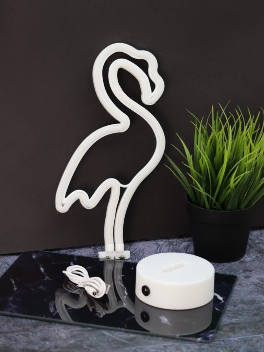 Неоновый LED ночник настольный "Flamingo", свечение mix (32х15 см) 