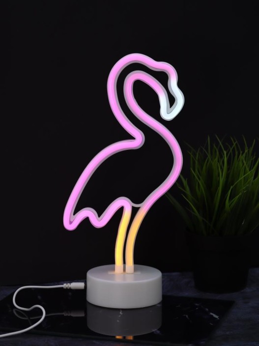 Неоновый LED ночник настольный "Flamingo", свечение mix (32х15 см) 