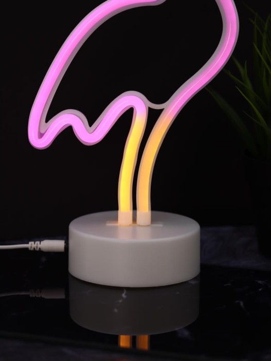 Неоновый LED ночник настольный "Flamingo", свечение mix (32х15 см) 
