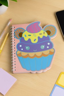 Блокнот на спирали (B6) "Cute cupcake", red (13*18)