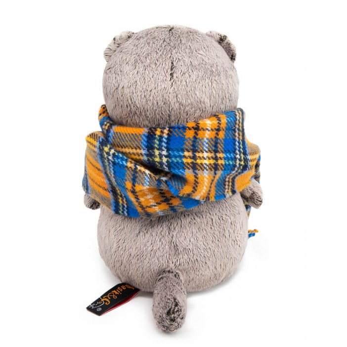 Мягкая игрушка &quot;Кот Басик в шарфе в клеточку &quot;Мультсериал&quot; (19 см) 