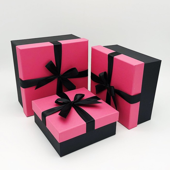 Набор коробок 3в1&quot;Чёрно-розовая&quot; 
