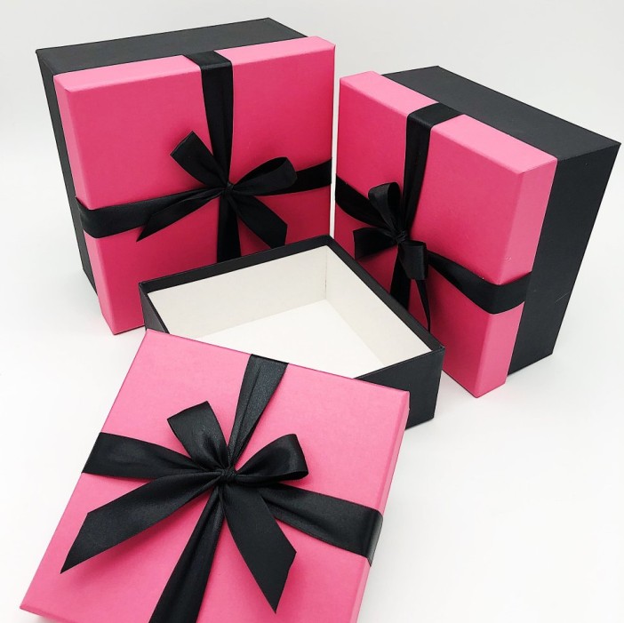 Набор коробок 3в1&quot;Чёрно-розовая&quot; 