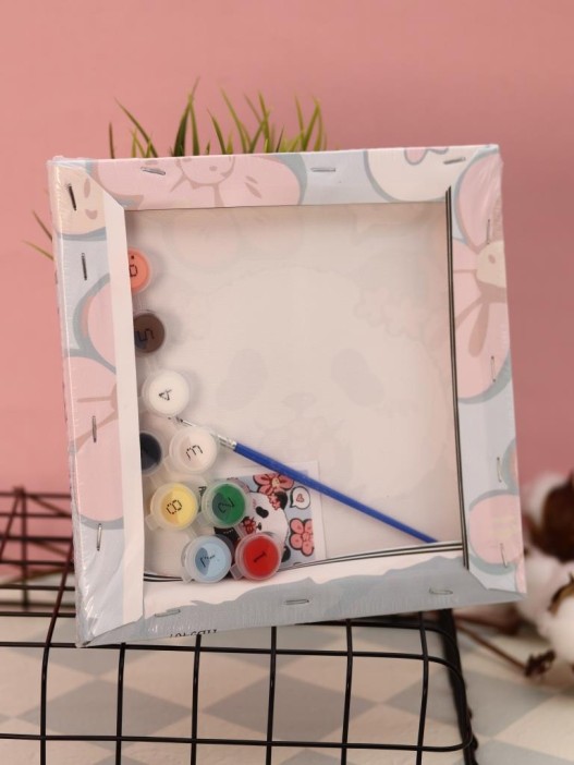 Картина по номерам на подрамнике Draw Me! «Panda in love», (20*20 см) 