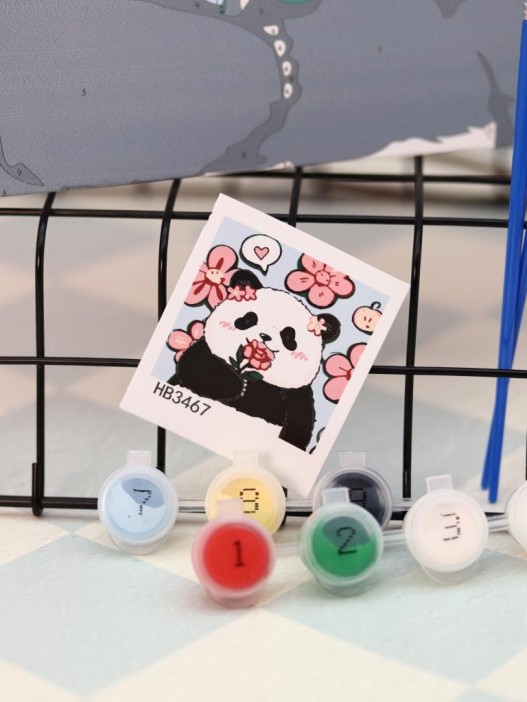 Картина по номерам на подрамнике Draw Me! «Panda in love», (20*20 см) 