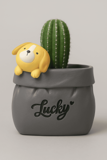 Подставка для канцелярских принадлежностей / Кашпо "Lucky dog", black