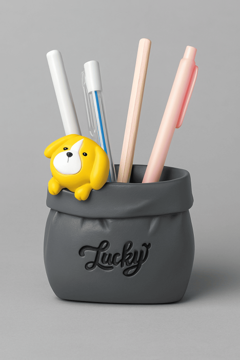 Подставка для канцелярских принадлежностей / Кашпо &quot;Lucky dog&quot;, black 