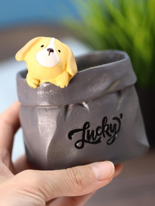 Подставка для канцелярских принадлежностей / Кашпо &quot;Lucky dog&quot;, black 