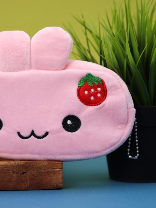 Пенал плюшевый &quot;Hare with strawberries&quot;, pink (20*10 см) 