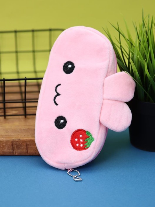 Пенал плюшевый &quot;Hare with strawberries&quot;, pink (20*10 см) 