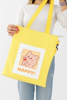 Сумка шоппер &quot;Happy&quot;, yellow