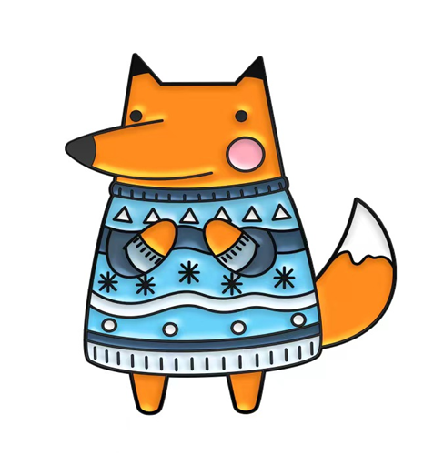 Значок металлический iLikeGift &quot;Cozy fox&quot; 