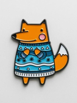 Значок металлический iLikeGift "Cozy fox"