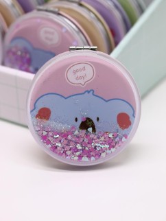 Зеркало шейкер раскладное &quot;Face Koala&quot;, розовое, 7*7 см