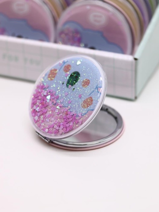 Зеркало шейкер раскладное &quot;Face Koala&quot;, розовое, 7*7 см 