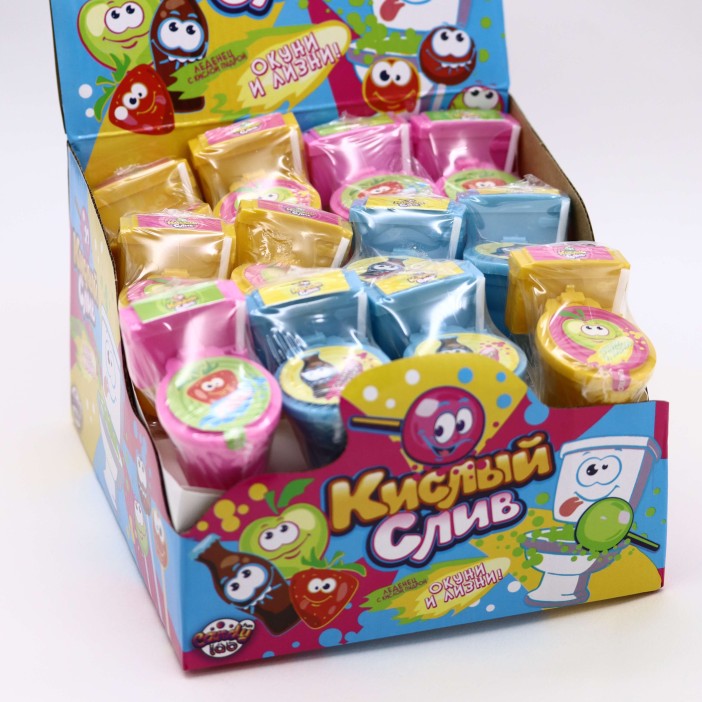 Карамель леденцовая с кислой пудрой «Кислый слив», 24 шт. 