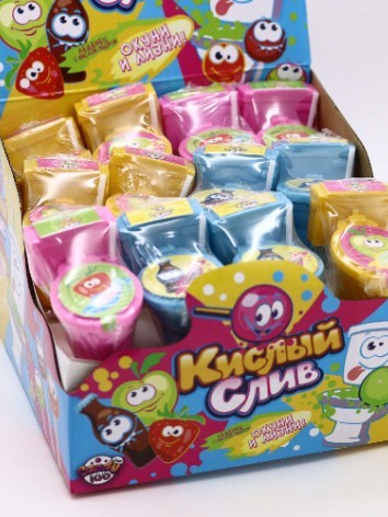 Карамель леденцовая с кислой пудрой «Кислый слив», 24 шт. 