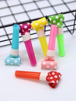 Дудка карнавальная 6 шт. "Polka dot party", (65 мм)