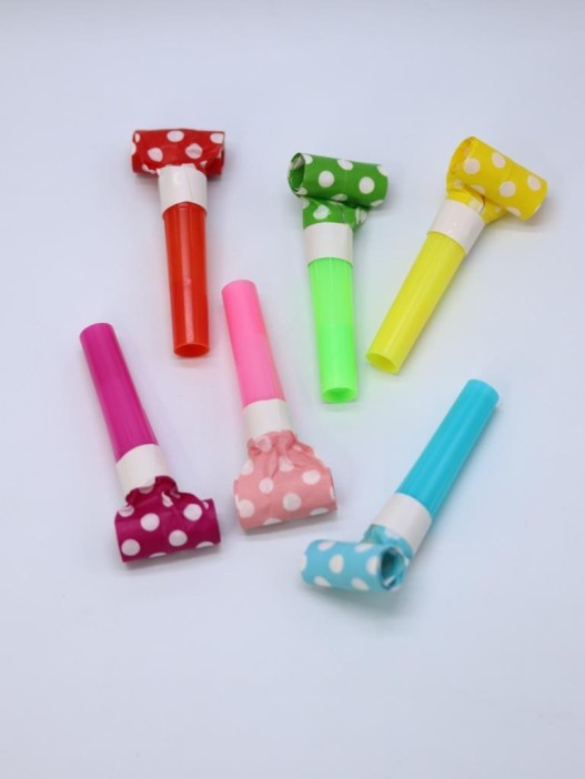 Дудка карнавальная 6 шт. "Polka dot party", (65 мм) 