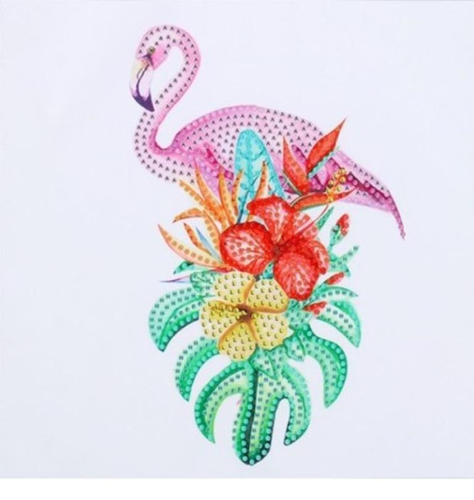 Алмазная мозаика без подрамника &quot;Фламинго 6&quot;, 15х20 см 