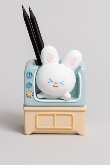 Подставка для канцелярских принадлежностей "TV bunny", blue, 11 см