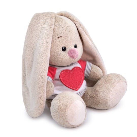 Мягкая игрушка "Зайка Ми в белой толстовке с сердцем" (малыш) (15 см) 