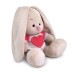 Мягкая игрушка "Зайка Ми в белой толстовке с сердцем" (малыш) (15 см) 