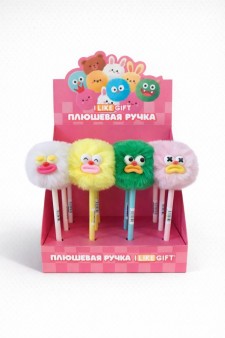 Ручка с помпоном "Грустное чудовище" микс, шоу-бокс iLikeGift 16 шт.