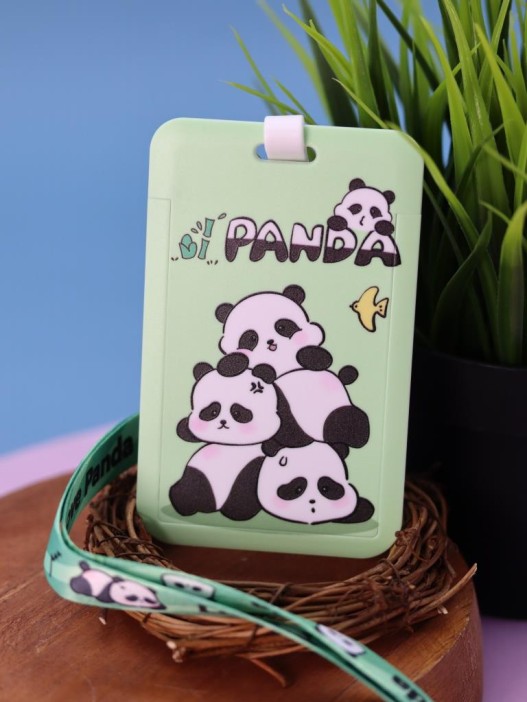 Футляр для карт на ленте &quot;Pandas and a bird&quot; 