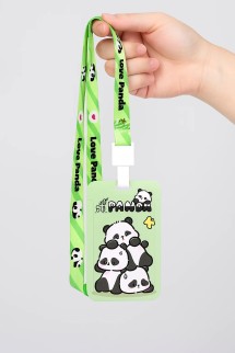 Футляр для карт на ленте &quot;Pandas and a bird&quot;