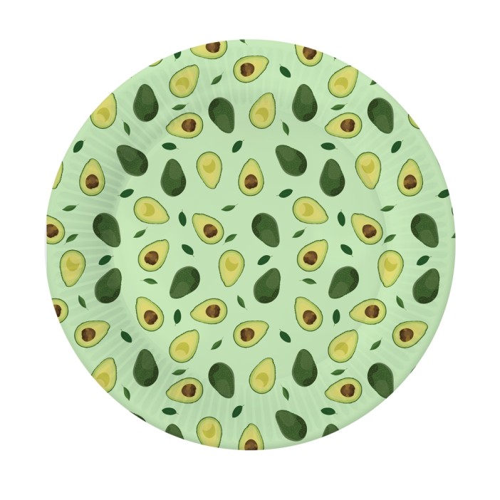 Набор бумажных тарелок 6 шт. &quot;Авокадо-2&quot;, (d=180 мм) 