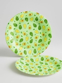 Набор бумажных тарелок 6 шт. "Авокадо-2", (d=180 мм)