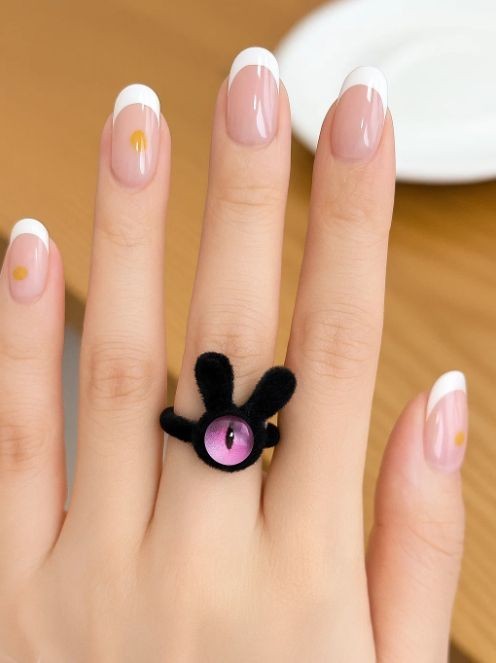 Кольцо акриловое GIRLY "Monster eye", black 