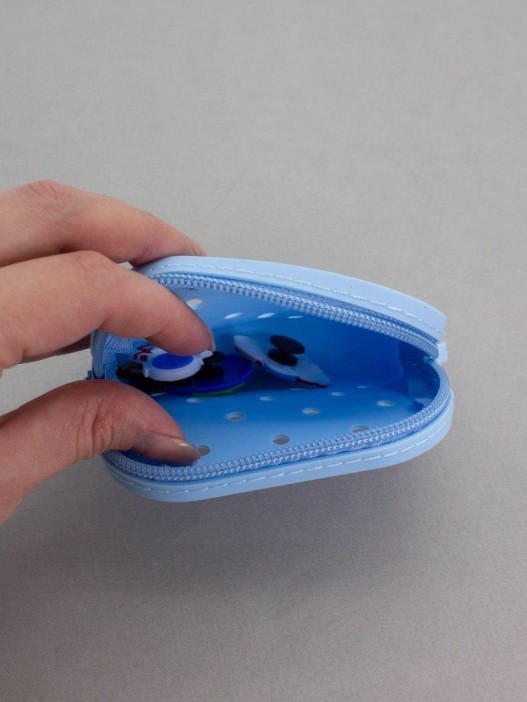 Брелок-кошелёк с силиконовыми значками "Космос", синий (8*10 см) 