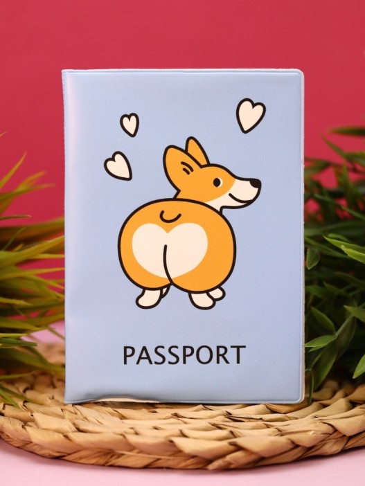 ОБЛОЖКА ДЛЯ ПАСПОРТА &quot;Cute corgi&quot;, плотность 600 мкм 