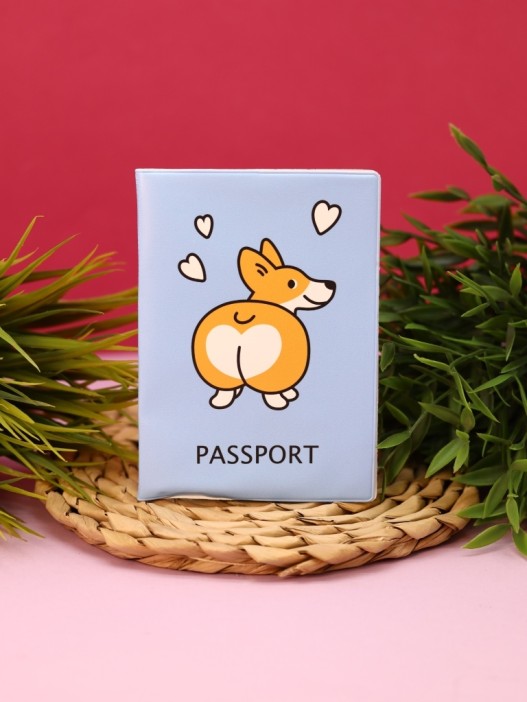 ОБЛОЖКА ДЛЯ ПАСПОРТА &quot;Cute corgi&quot;, плотность 600 мкм 