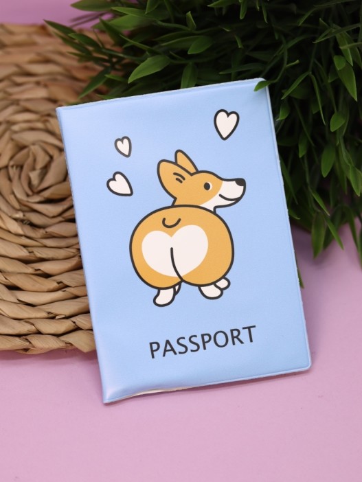 ОБЛОЖКА ДЛЯ ПАСПОРТА &quot;Cute corgi&quot;, плотность 600 мкм 