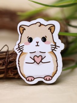 Значок ECO из дерева "Романтичный хомячок"