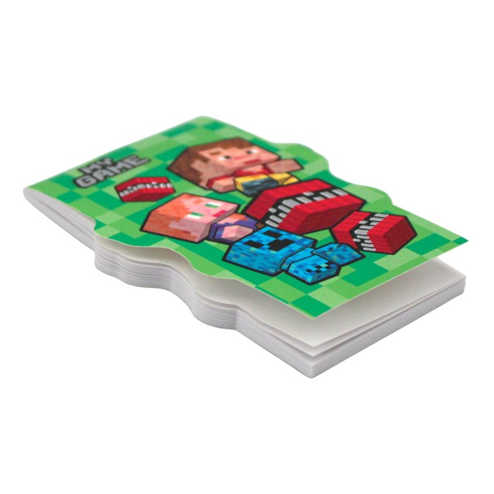 Блокнот фигурный А7 "My Game-5", 40л, на скрепке, тиснение серебряной фольгой 