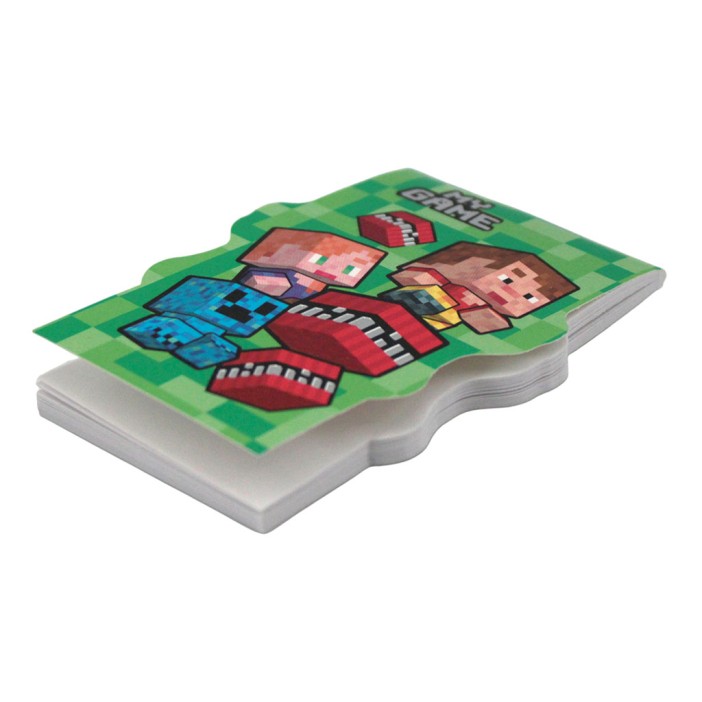 Блокнот фигурный А7 "My Game-5", 40л, на скрепке, тиснение серебряной фольгой 