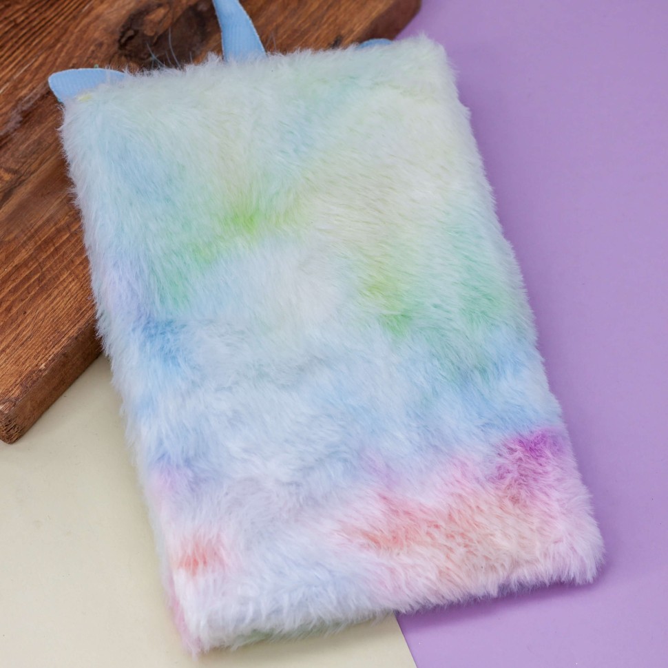 Блокнот плюшевый "Rainbow unicorn", blue