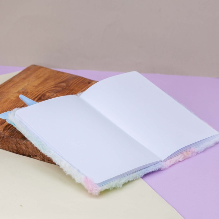 Блокнот плюшевый «Rainbow unicorn», blue 