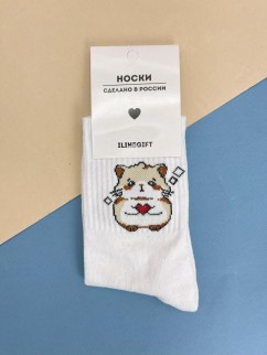 Носки «Hamster love», белый, мужские/женские р. 35-40