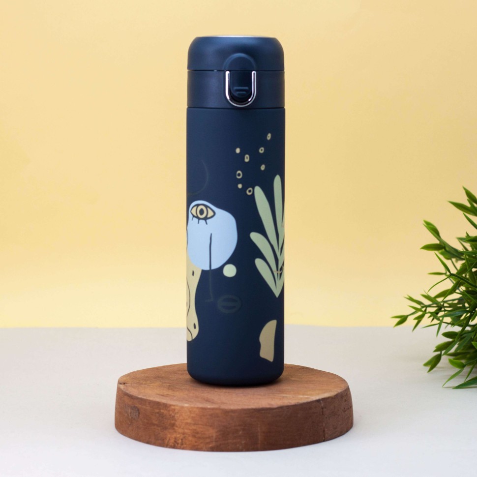 Термос "Leaves", dark blue (450 ml)